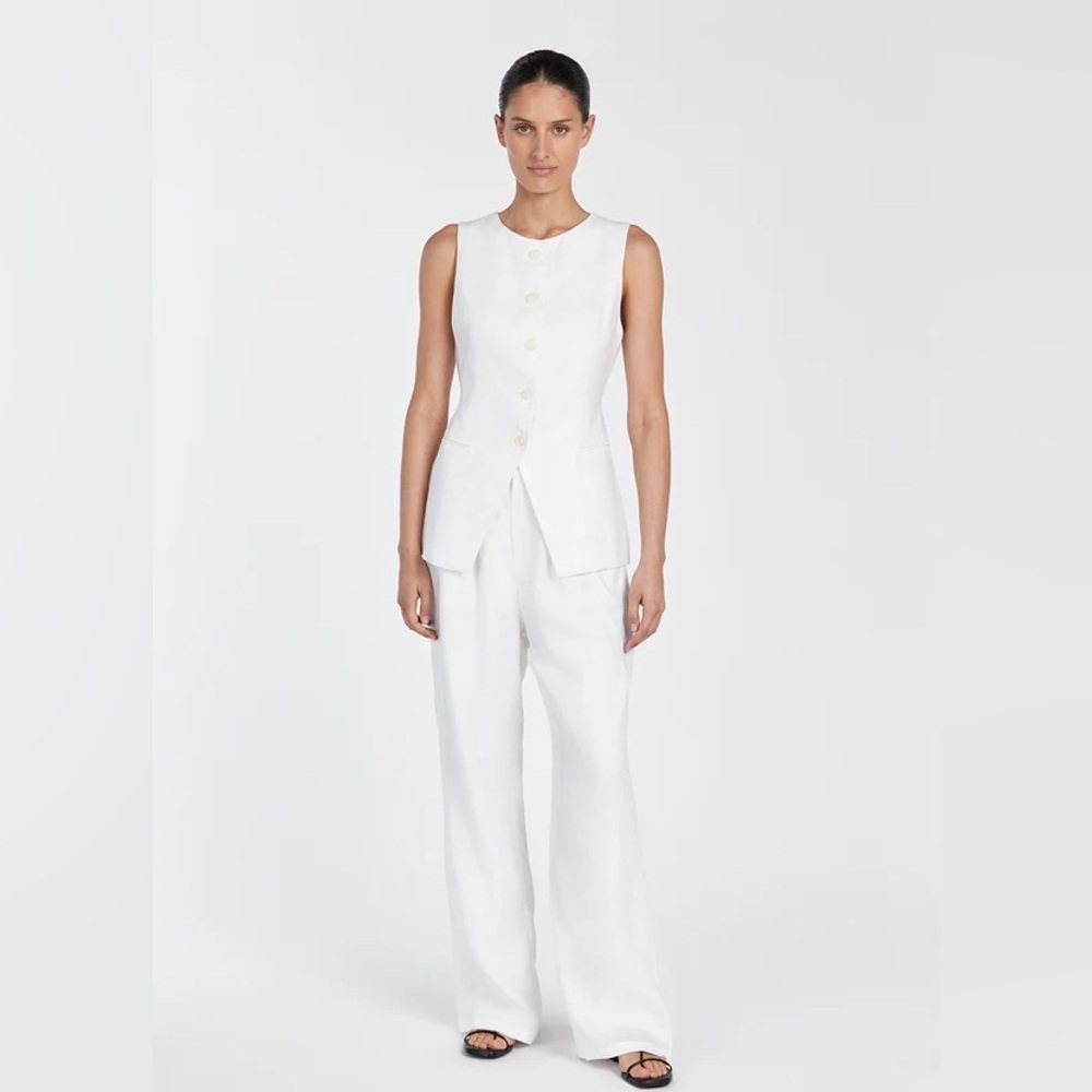NWT DISSH NORAH WHITE LINEN PANT